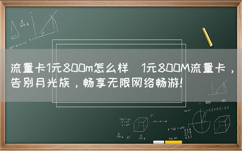 流量卡1元800m怎么样(1元800M流量卡，告别月光族，畅享无限网络畅游！)(图1)