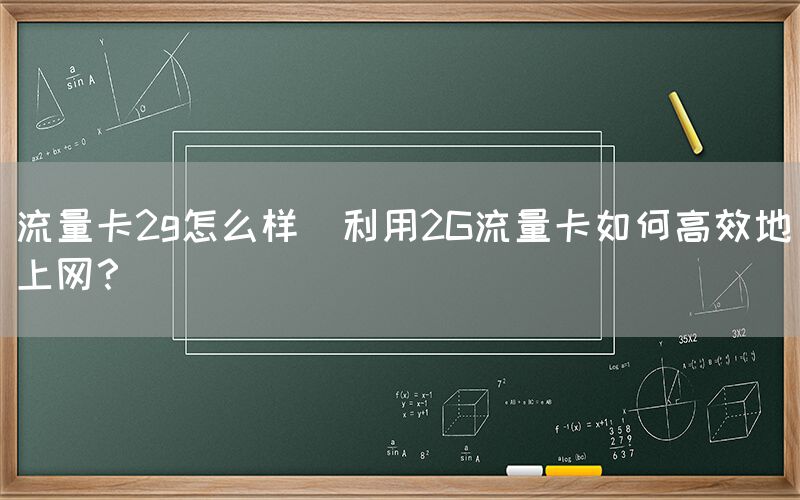 流量卡2g怎么样(利用2G流量卡如何高效地上网？)(图1)