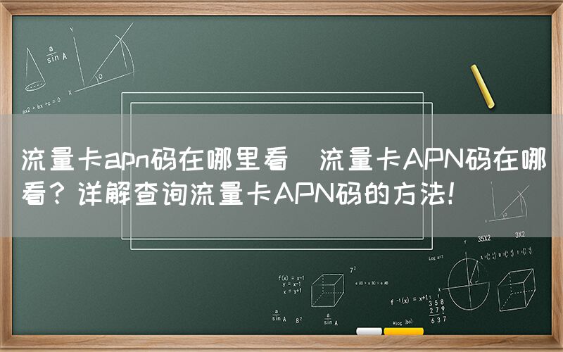 流量卡apn码在哪里看(流量卡APN码在哪看？详解查询流量卡APN码的方法！)(图1)