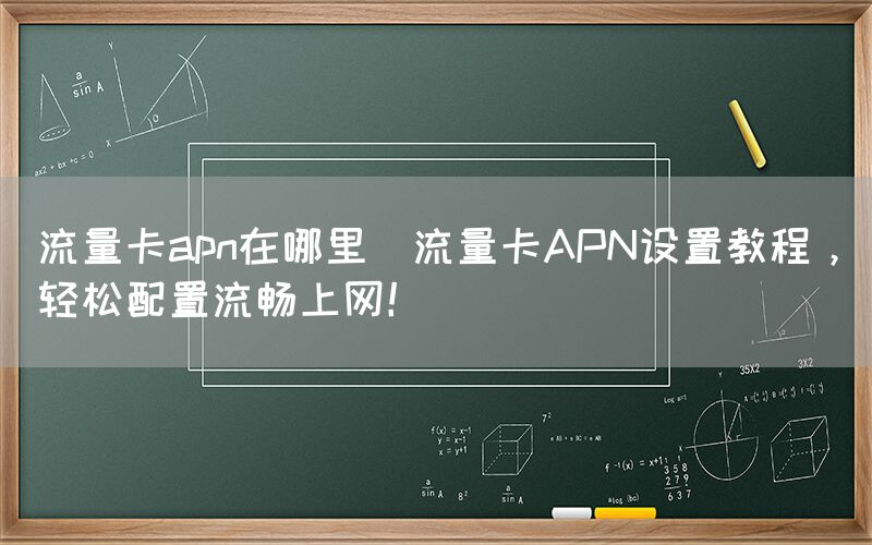 流量卡apn在哪里(流量卡APN设置教程，轻松配置流畅上网！)(图1)