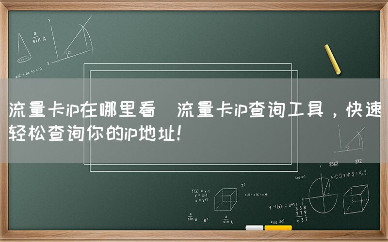 流量卡ip在哪里看(流量卡ip查询工具，快速轻松查询你的ip地址！)(图1)