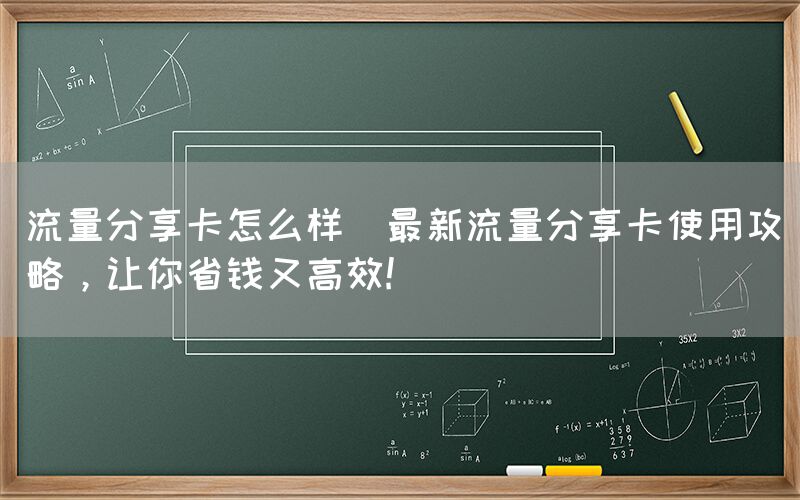 流量分享卡怎么样(最新流量分享卡使用攻略，让你省钱又高效!)(图1)