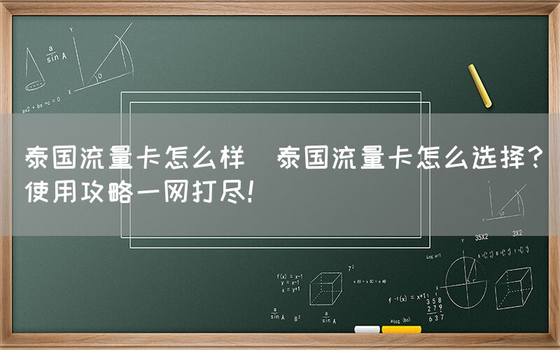 泰国流量卡怎么样(泰国流量卡怎么选择？使用攻略一网打尽！)(图1)