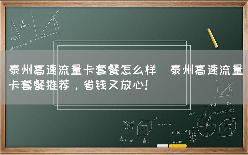 泰州高速流量卡套餐怎么样(泰州高速流量卡套餐推荐，省钱又放心！)(图1)